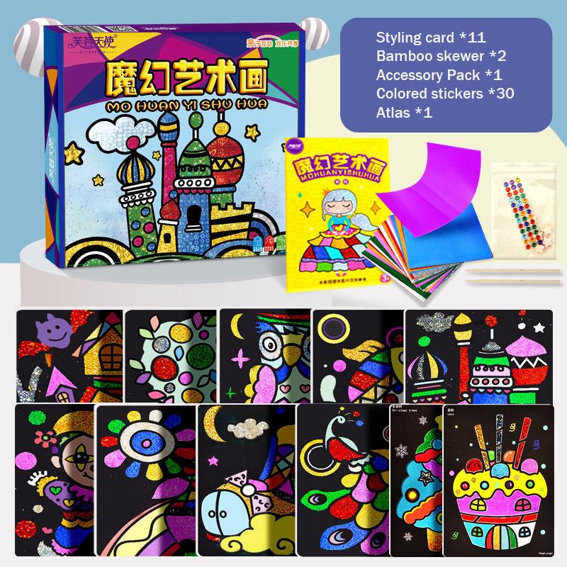 DIY Cartoon Magical Transfer Painting Crafts for Kids Arts and Crafts Toys Children Creative Educational Learning Drawing Toys