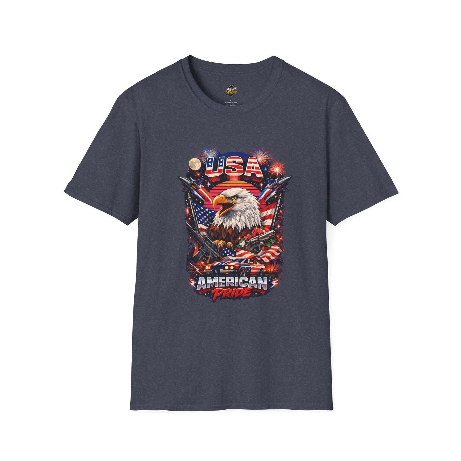 80s USA Patriotic Eagle Shirt | Retro American Pride Graphic Tee 4XL