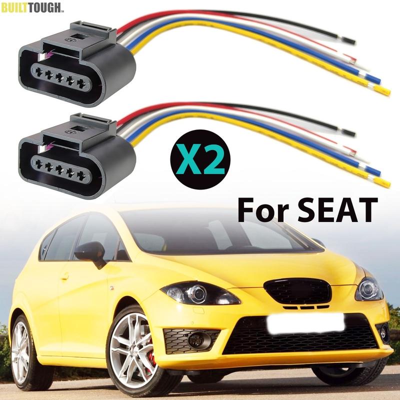 2x For SEAT ALTEA EXEO LEON TOLEDO SKODA OCTAVIA MAF Mass Air Flow Meter Sensor Connector 5PIN Plug Wiring Repair Kit 1J0973705