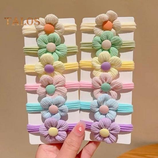 6/12Pcs Hair Rope High Elasticity Fabric Hair Rings Flower Bowknot Decor Versatile Hair Tie Hair Accessory