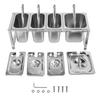 Stainless Steel Telescopic Jam Pot with Holder Condiment Dispenser Rack Milk Tea Shop Jam Basin Stand No.5 1pc 2.2L