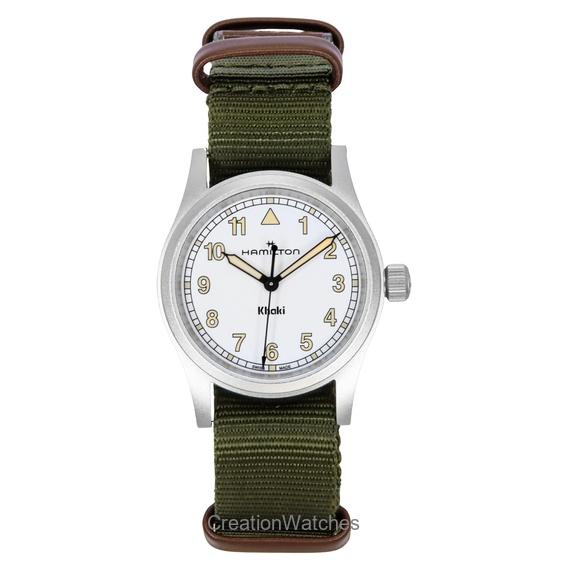 Hamilton Khaki Field Textile Strap White Dial Quartz H69301910 Unisex Watch