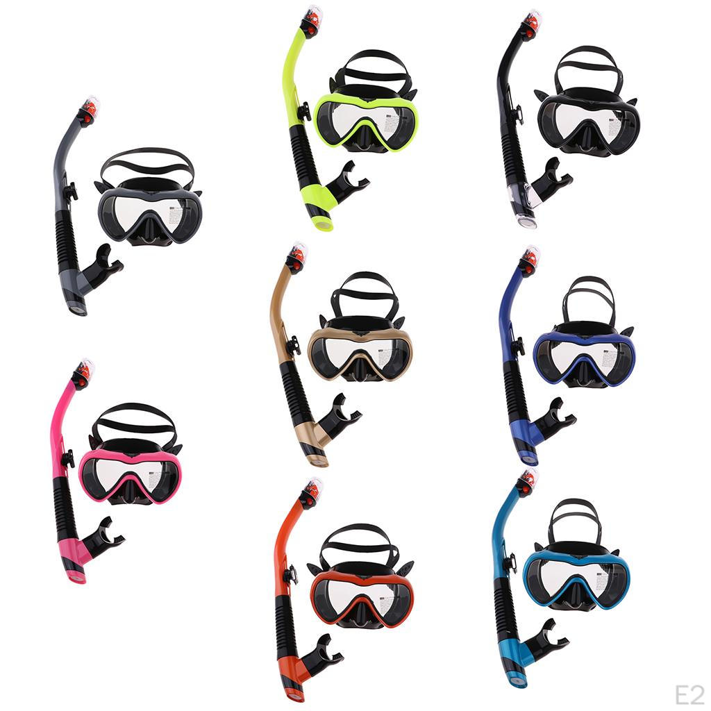 Adult Diving Scuba Snorkel Set Dry Swim Gears Tempered Glass