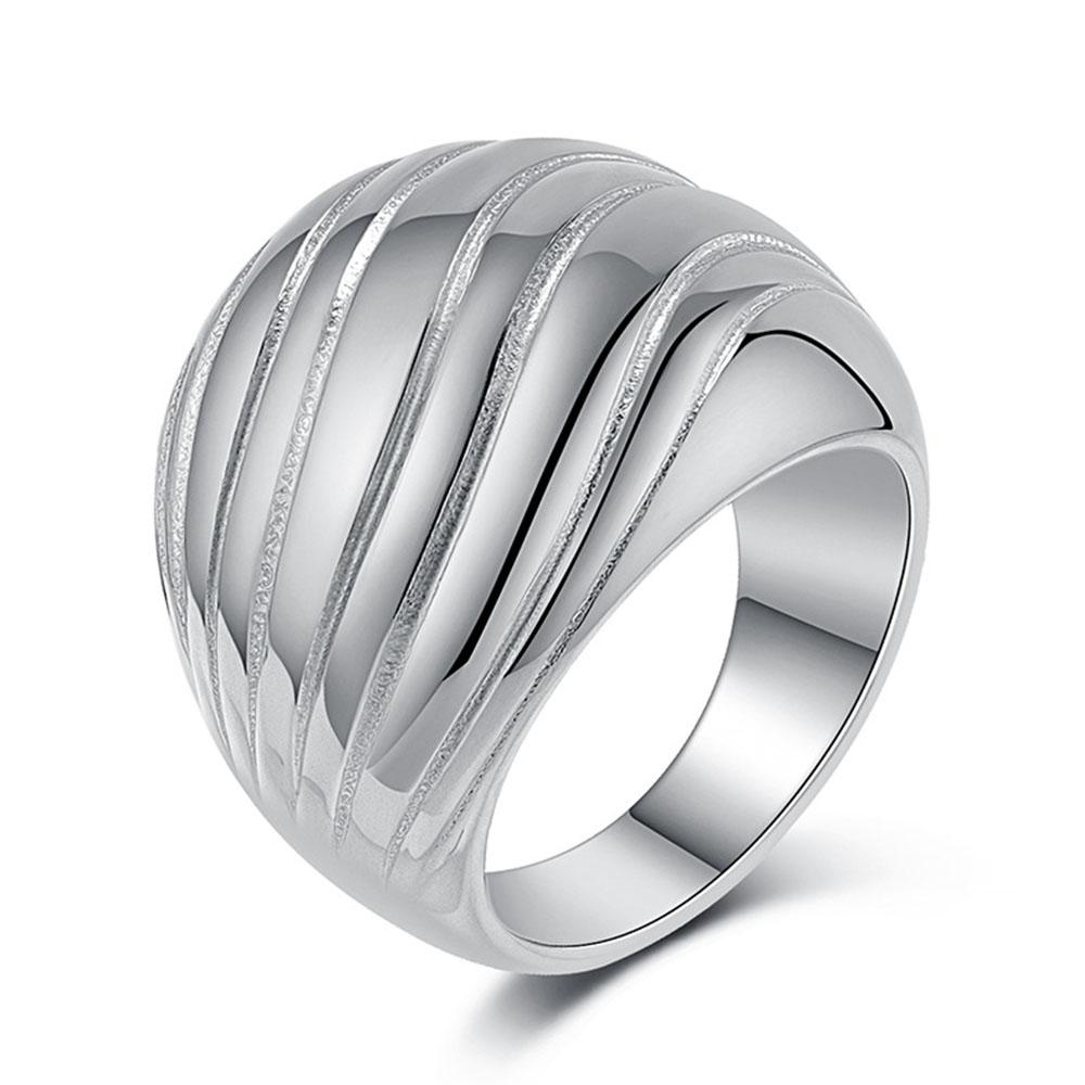 Wave Pattern French Titanium Steel Ring for Women Exaggerated Personality Advanced and Versatile Hand Jewelry