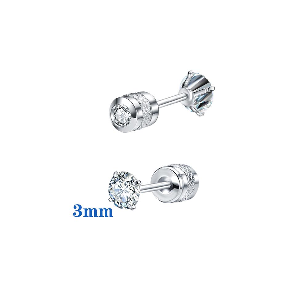 Oorbellen met platte achterkant Hypoallergeen roestvrij staal Kraakbeen Helix Piercing Sieraden Schroefback Studs Gevoelige oren voor Mannen Vrouwen white