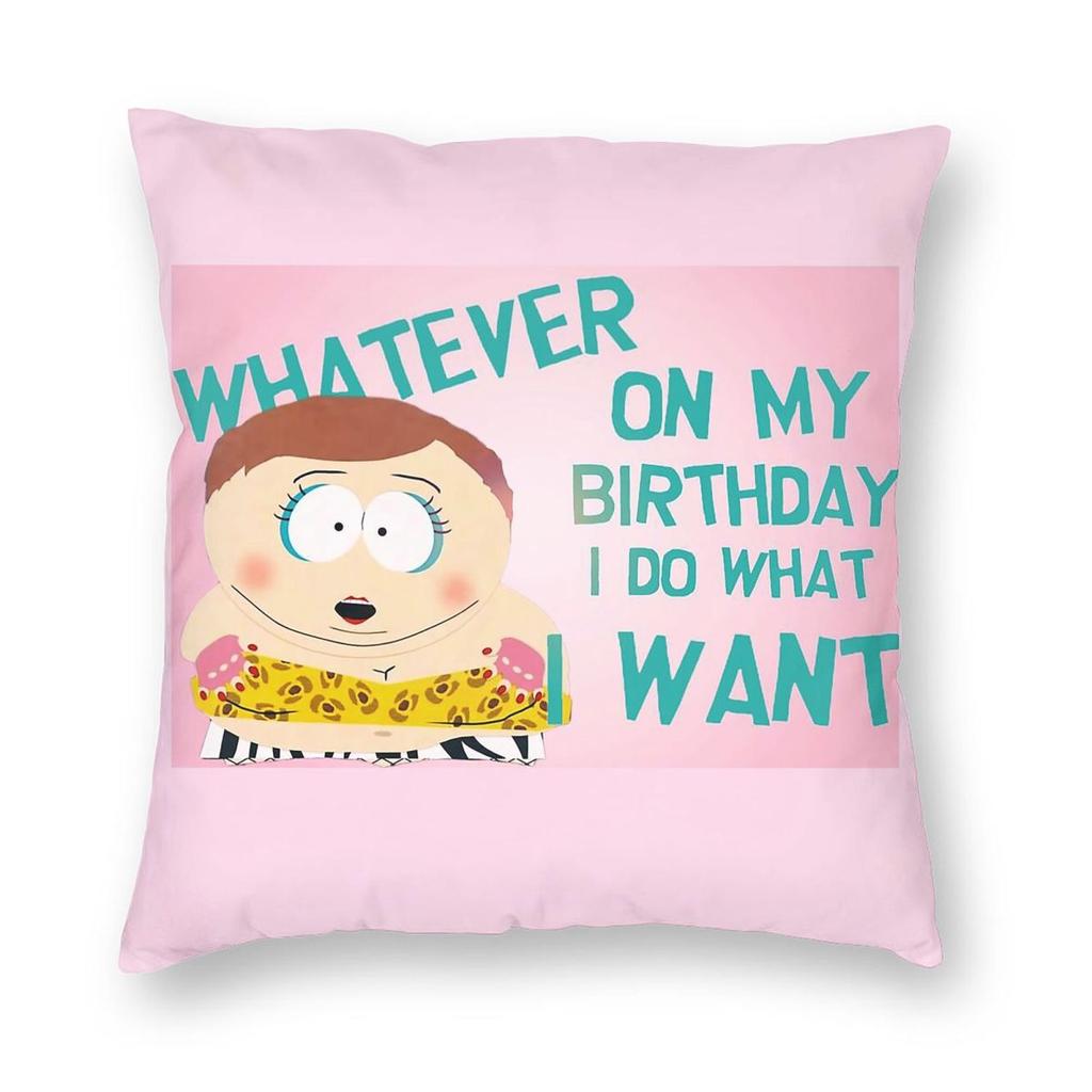 Eric Cartman Birthday Pillowcase Polyester Linen Velvet Printed Zip Decor Pillow Case Room Cushion Cover x