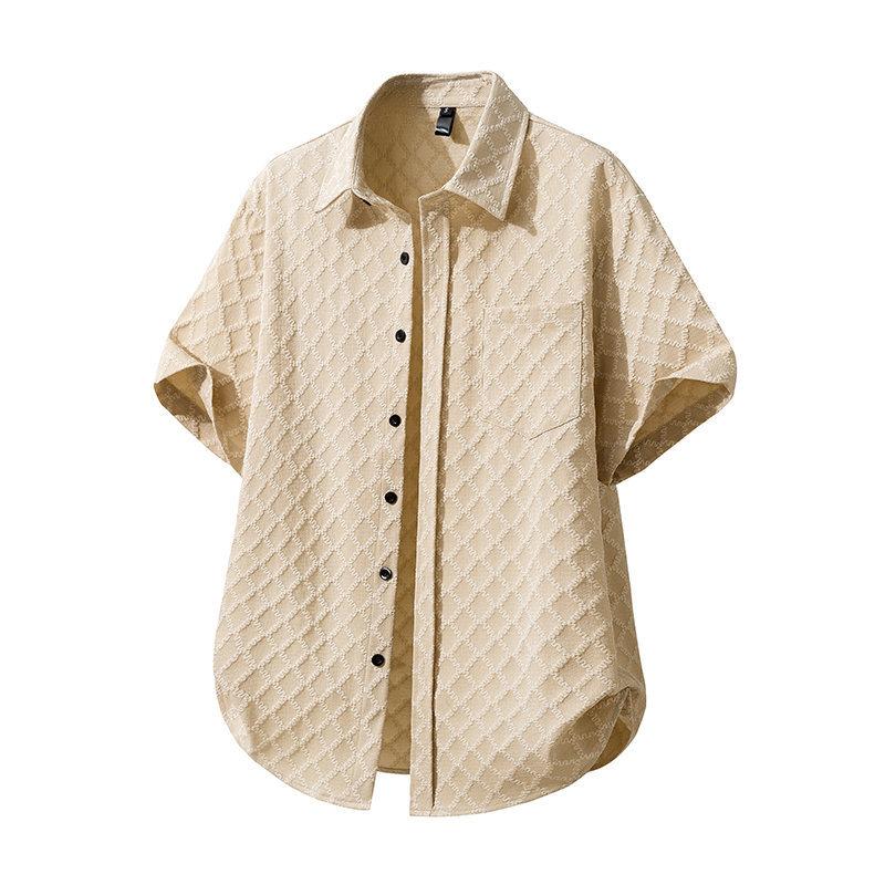 2026 New Model Loose Casual Turn-down Collar Half-sleeve Men's Shirt