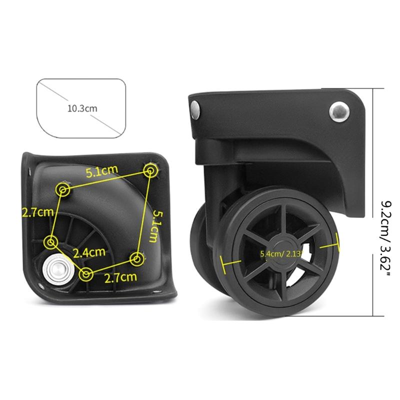 2 st Reservhjul för Resväska Kraftigt Rullhjul för Bagagebox Resväska 360 graders Svängbart Kit SilentWheel