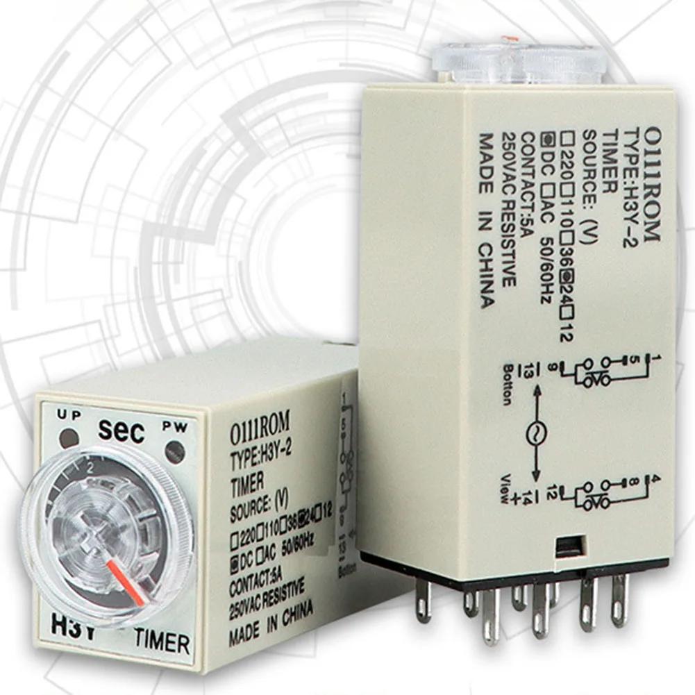 

Time Relay Delay Timer Relay 5.7x2.8x2.2cm AC220V DC24V Adjustable Industrial Commercial Supplies For Electrical Testing H3Y-2 60S DC12V