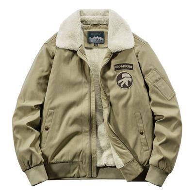 Cotton Coat Winter Plus Velvet Thickened Fur Collar Cotton Coat Plush Cotton Jacket Lamb Velvet Jacket Pilot Suit Men's Trendy