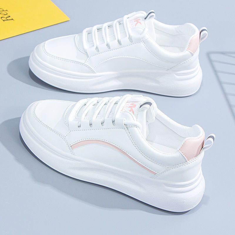Fashion Women's Shoes Little White Shoes Women's 2025 Spring New Versatile Soft Leather Board Shoes Breathable Muffin Bottom Sports Casual Shoes