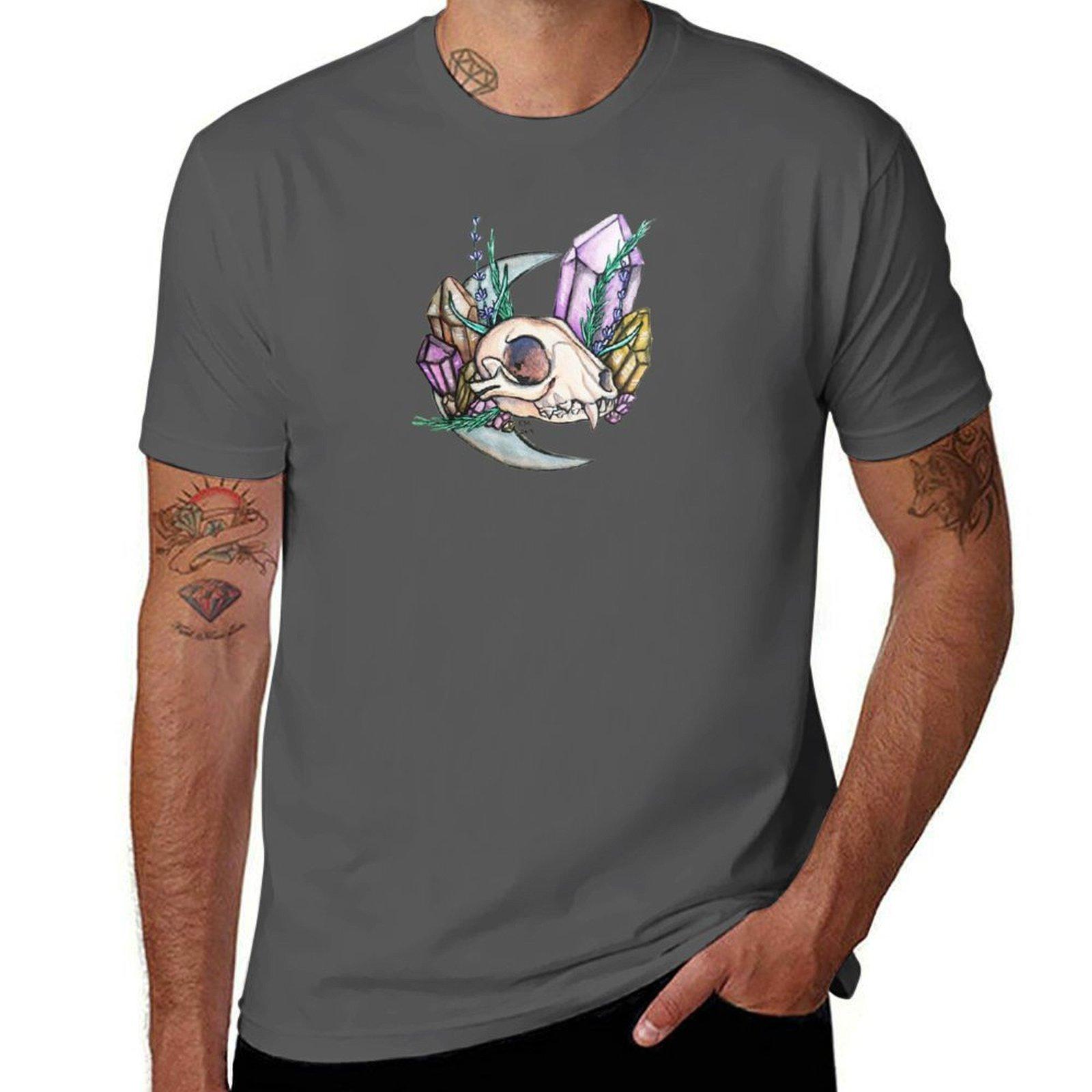 

Lynx Skull and Crystals | Witchy Watercolor T-Shirt t shirt personalised t shirts for man pack white T-Shirt 4XL
