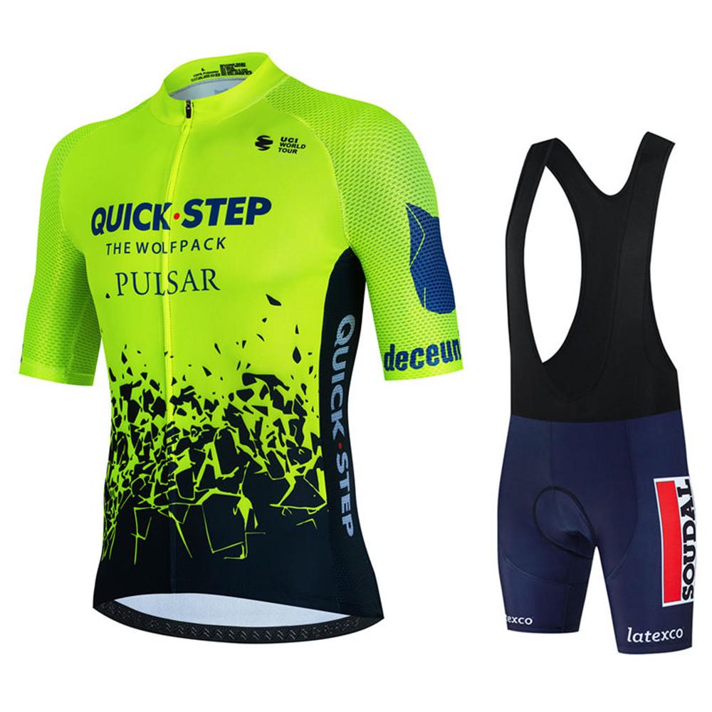 2026 Soudal Quick Step Team Cykeltröja Set Sommar Cykel Andningsbar Herr MTB Cykelkläder Maillot Ropa Ciclismo Uniformer Dräkter