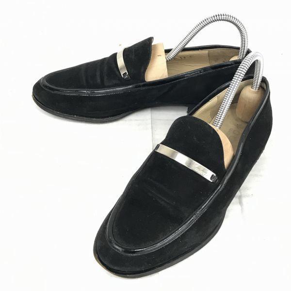 

Gucci Italy Suede Leather Slip-On Shoes Black 23.0 Dress Shoes Business