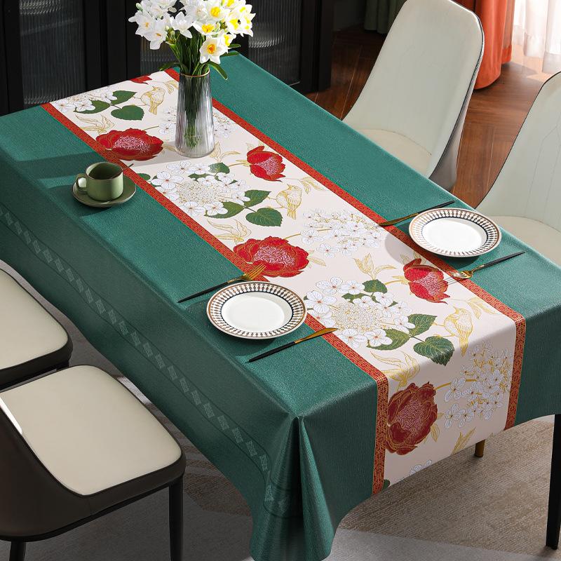 

Водонепроницаемая и маслостойкая скатерть из ПВХ, прямоугольная минималистичная скатерть с цветочным рисунком для чая 140*180cm