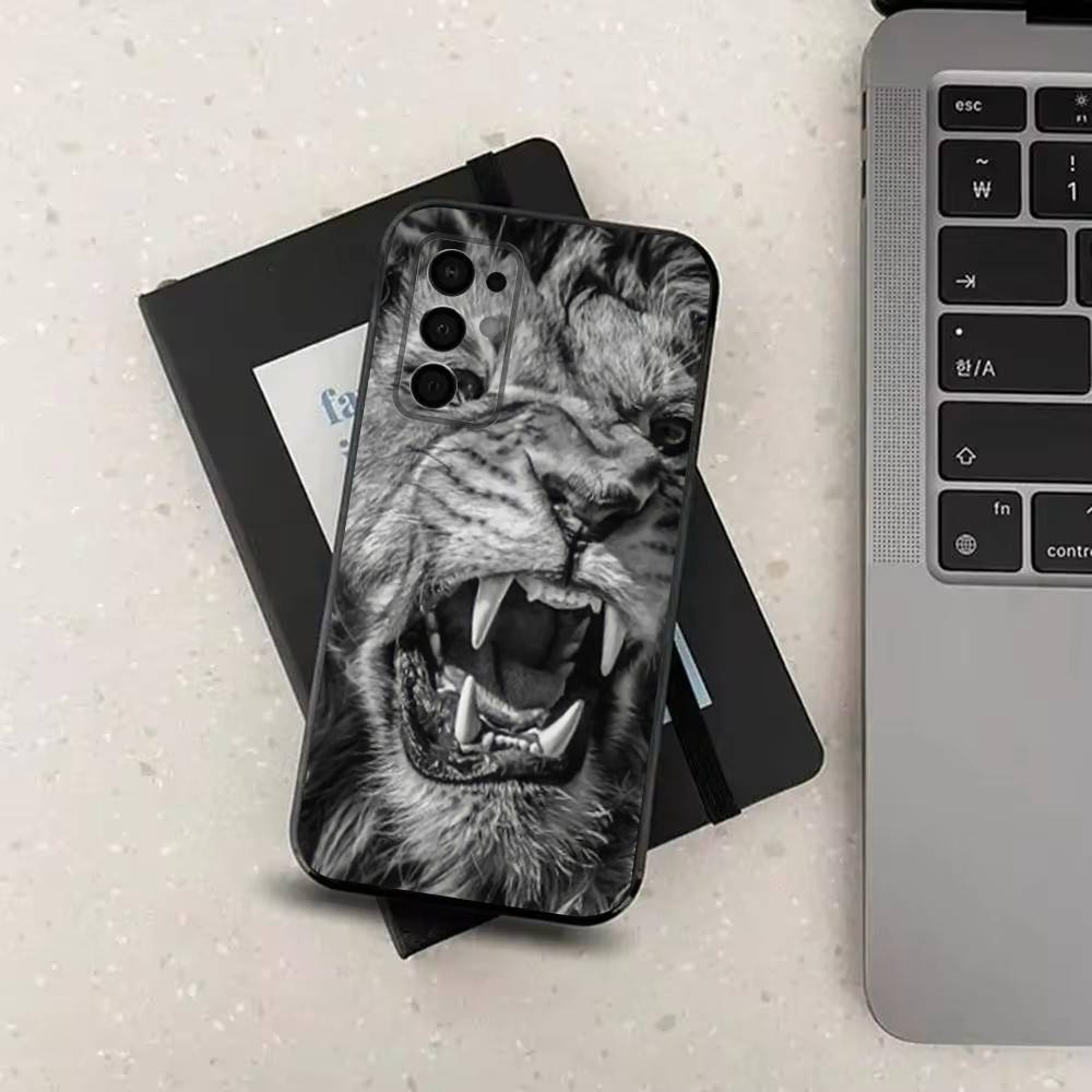 Animal Cover Tiger Lion Phone Case For Samsung Galaxy A73,31,8,9,53,32,72,41,J7,52,71,22,Note Soft Black Silicone Cover