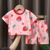 T-Shirts Bequeme Shorts Polyester Lässig Tägliche Kleidung Für Mädchen Set Baby Sommer Outfits Cartoon Jungen Kurzarm