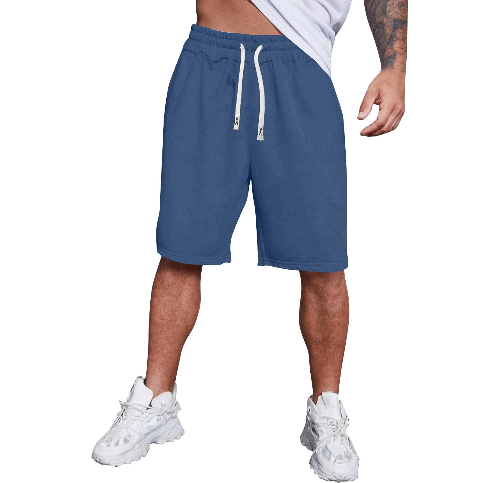 Men s Summer Striped Athletic Shorts Men s Multi-Pocket Casual Shorts XL синий