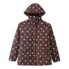 ZA Womens Winter Loose Fit Floral Print Hooded Padded Coat