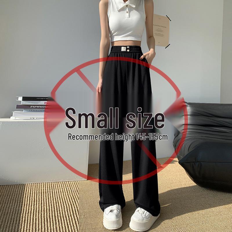 

Женские летние брюки широкие от бедра из ледяного шелка 2025: Супер Тонкий, Стройнящий, Универсальный, Драпирующийся, Повседневный Спортивный Костюм Длиной до Пола. M (96-110 lbs)