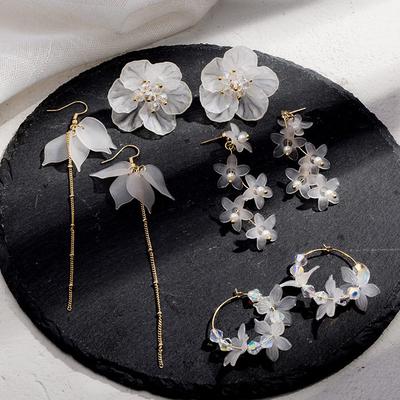 Women Girl Petal Flower Earring Chic Fairy White Fairy Earrings
