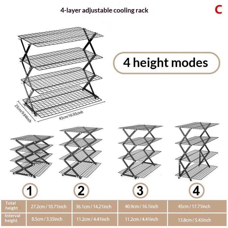 Collapsible Baking Cooling Rack Even Cooling Large Capacity Non-Stick Stand for Cakes Muffins Party Baking Use