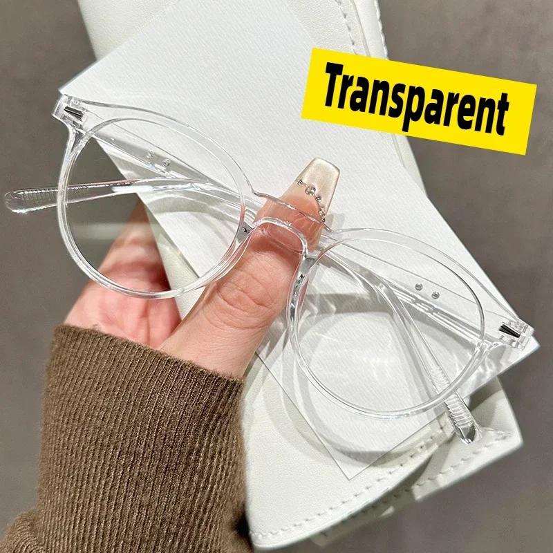 Casual Small Round Frame Plain Glasses Ultralight Optical Spectacle Eyeglasses For Men Women Trendy Fashion Plain Glasses