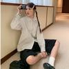 Unisex 2026 Polka Dot Round Collar Shirt - Casual Lazy Style Long Sleeve Top
