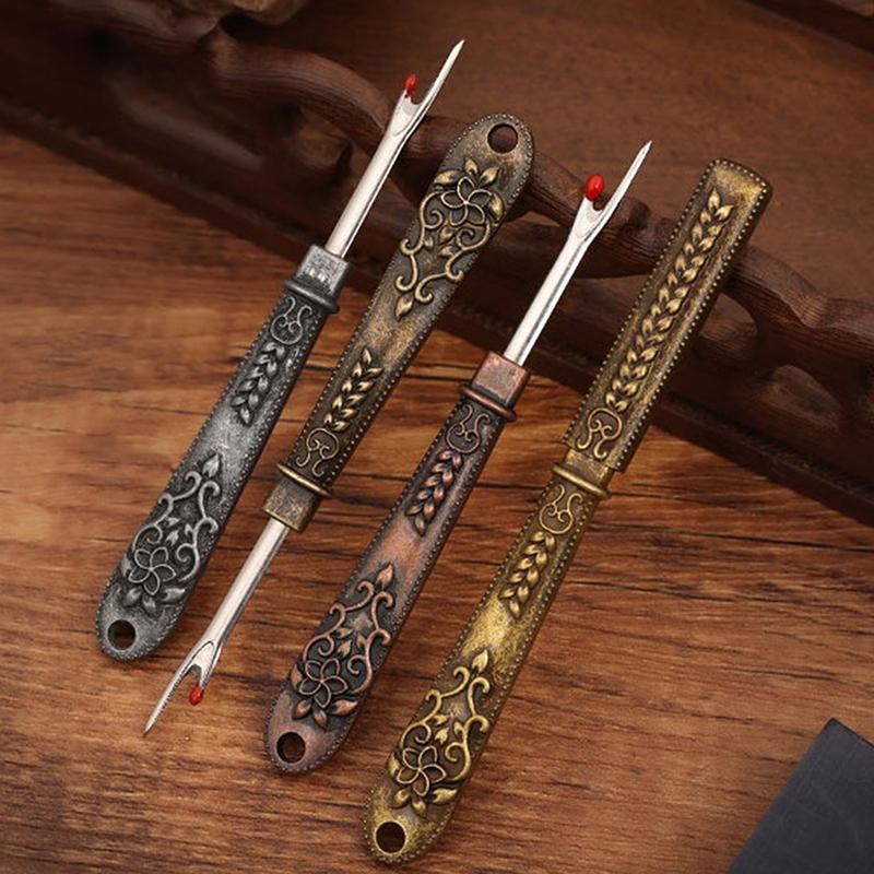 Sewing Seam Ripper Vintage Stitch Eraser Retro Alloy Unpicker Quick Stitch Removal & Hole Cutting Remover Tool For Suture