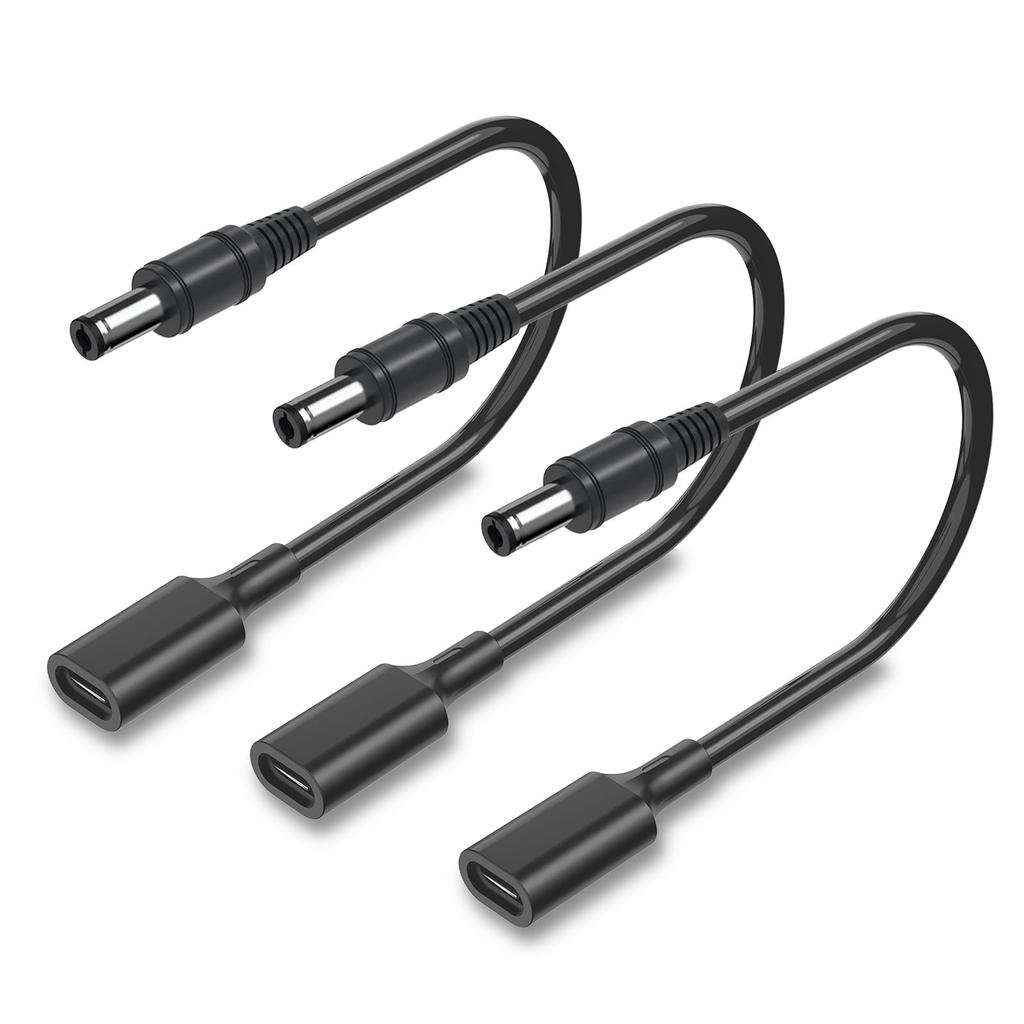 CYD 15W DC Power Fast PD to DC Converter 30cm Multiple and Wear Compatible with Wireless Security Solar LED Cell MP3 and More of 5.5mm2.1mm Type-C