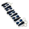 Iolite Gemstone Bracelet Statement Beautiful Adjustable Link Handmade Jewelry 9"