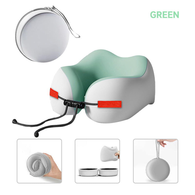 

Portable Travel Pillow Memory Foam Pillows Airplane for Traveling, Neck Support Comfortable Pillow for Sleeping Washable Cover