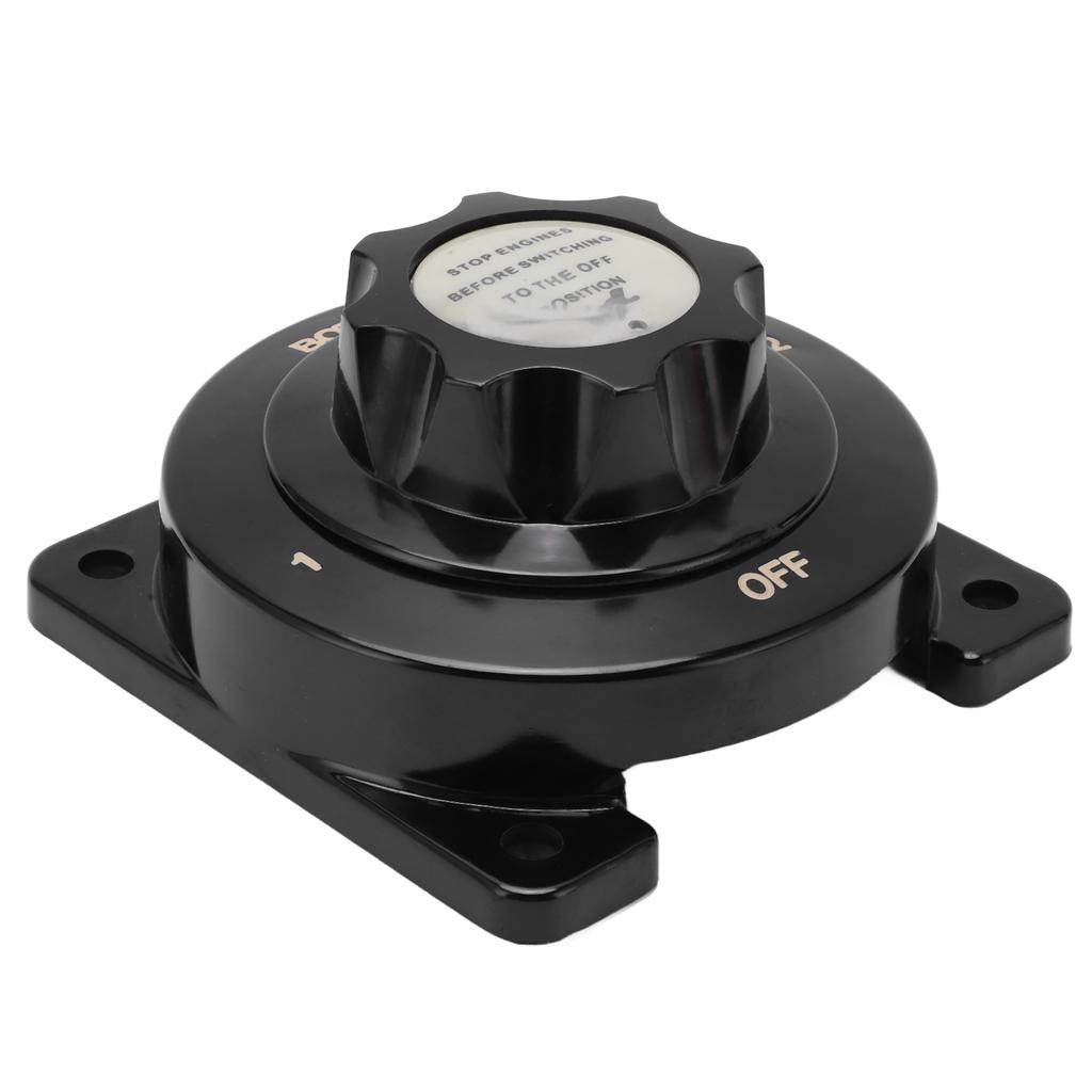 Black 4 Position Heavy Duty Battery Switch 250A Battery Selector Switch DC6‑32V for RV Yacht