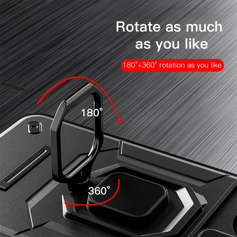 KEYSION Shockproof Armor Case for HONOR 400 Pro 5G Slide Camera Lens Protection Ring Stand Phone Cover for Huawei Honor 400 5G