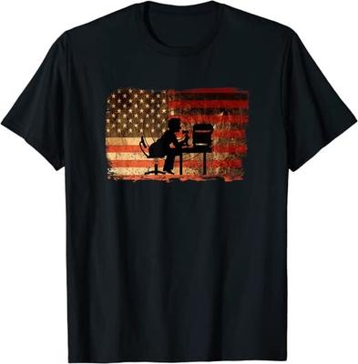 Patriotic US Flag Amateur Ham Radio Operator Design Gift T-Shirt