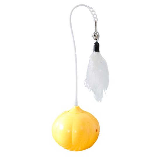 Cat Bouncy Ball Toy Basketball Football Baseball Cat Pounce Toy Rubber Ball Chew Toy with Feathers for Interactive Play Self-Entertainment