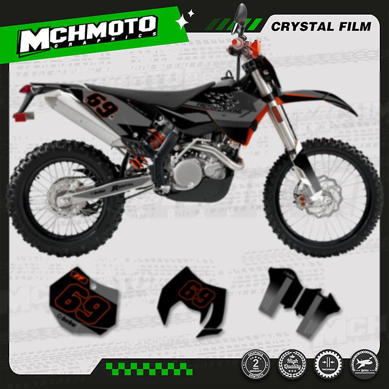 MCHMFG Motorcycle Graphics Background Decal Sticker for KTM SX SXF 2007 2008 2009 2010 EXC XCW 2008-2011 Number Name
