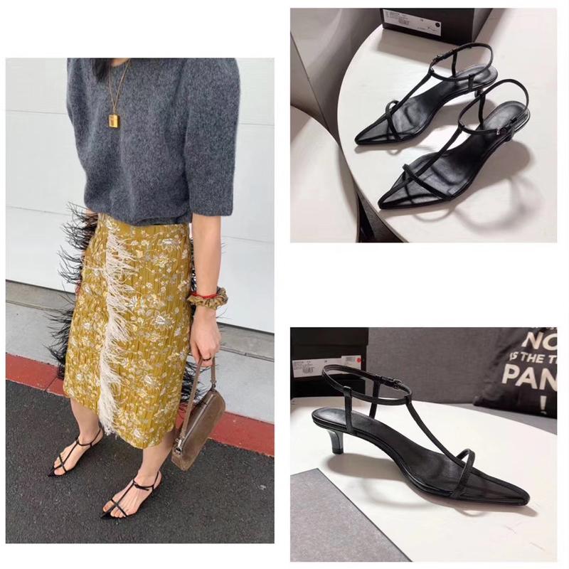 fashion Women Fashion Sandals Thin Low Heels Pointed Open Toe Ankle Strap Dress Shoes Solid Color Summer Ladies Thin Low Heels Sandals