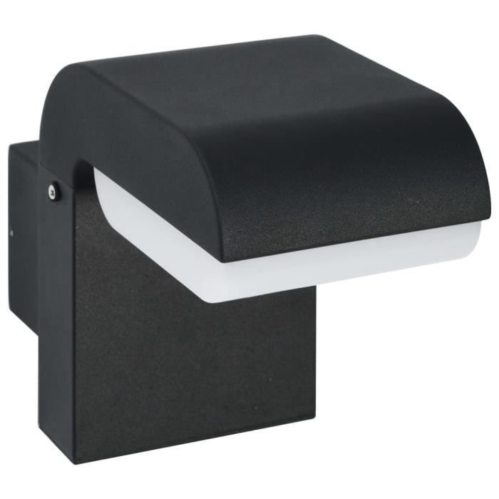 VidaXL Applique murale LED d'extérieur 9 W Noir Ovale