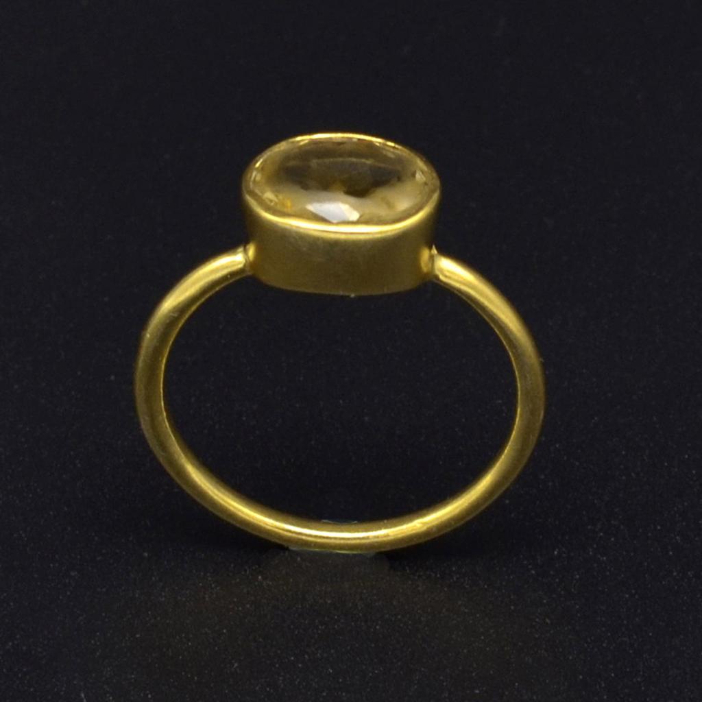 Prsten ze stříbra Citrine 925, ručně vyráběný dámský prsten s drahokamem Citrine Boho