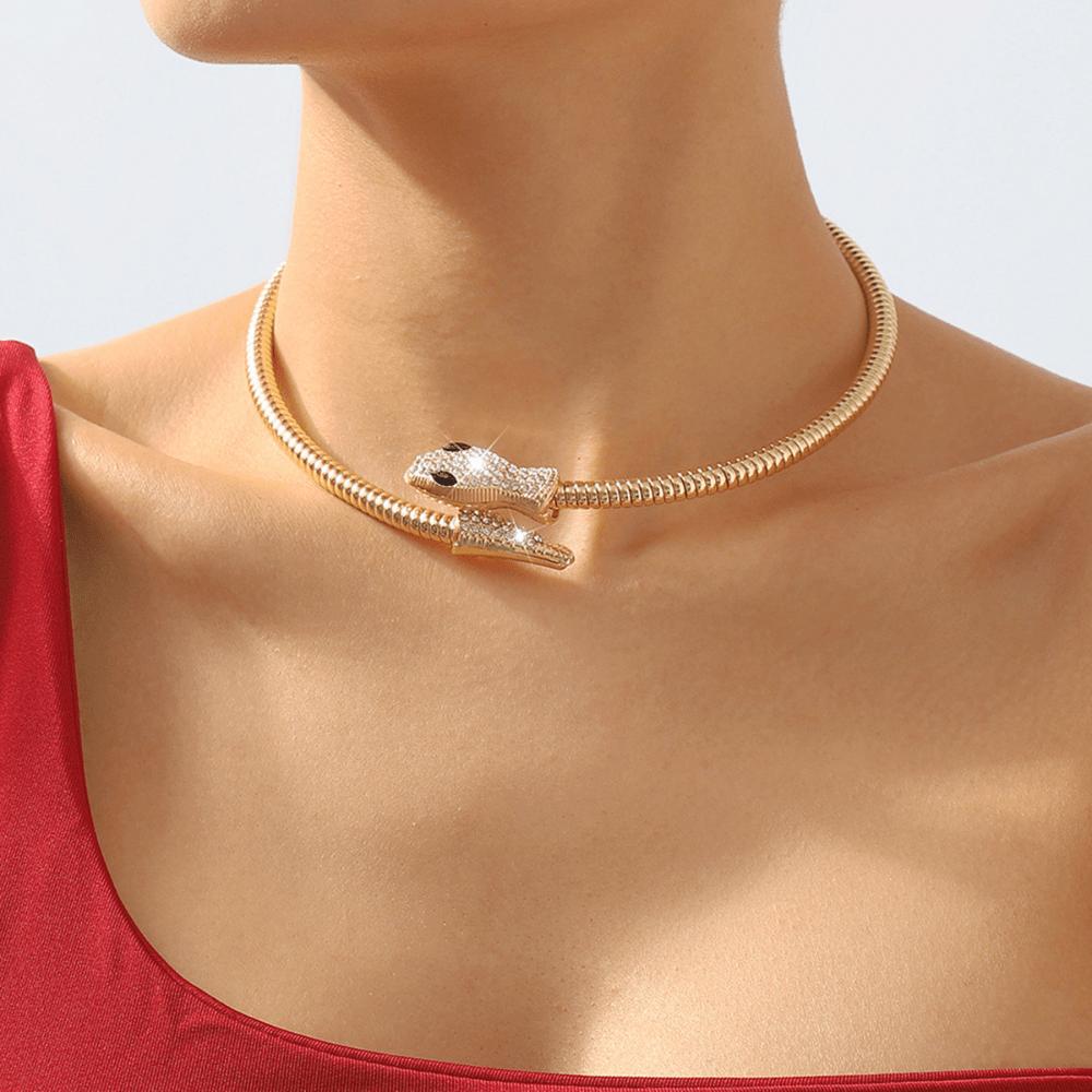 European and American Personality Winding Collar, Creative Personality Metal Wind Exaggerated Necklace Bracelet