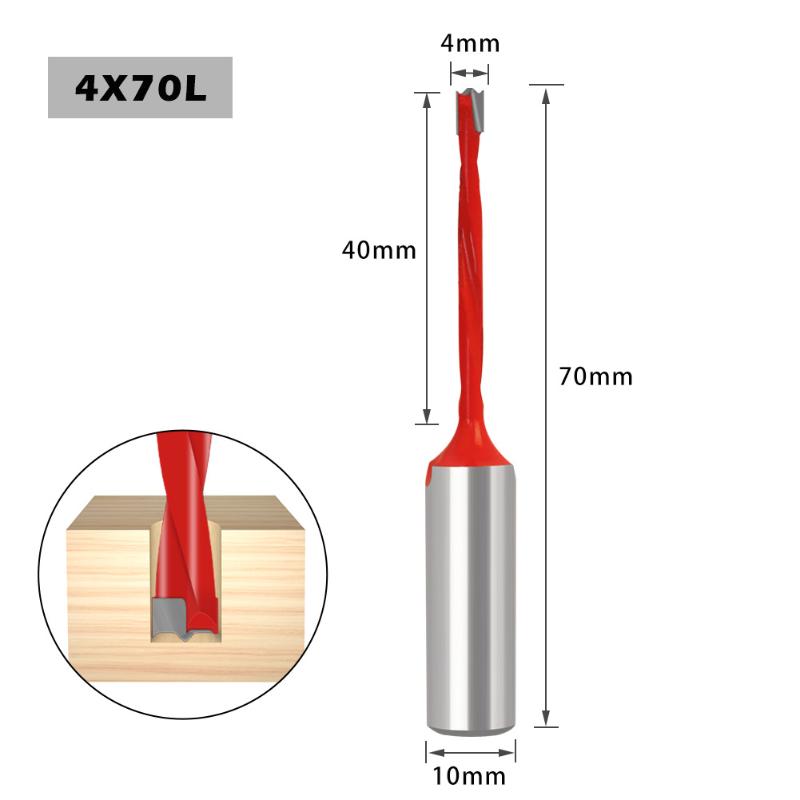 2 Flute Drill Bits 70Mm Length 10Mm Shank Left/Right Row Drill Carbide Hole Opener Wood Alloy Tool
