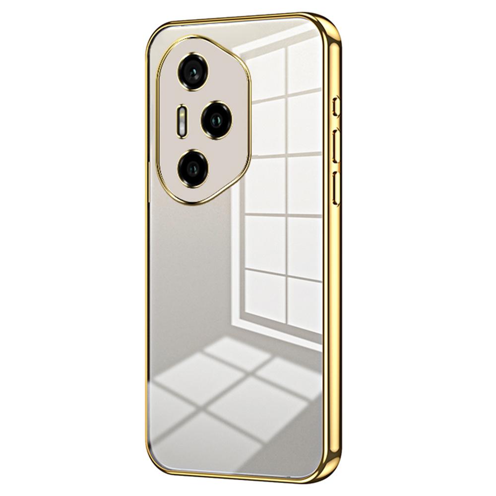 

Чехол для Honor 300 Pro с гальванизированной рамкой, мягкая ТПУ накладка для телефона Gold