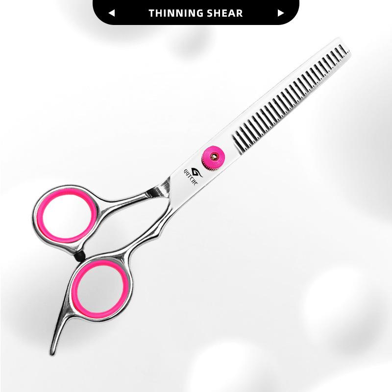 Pink Cap Stainless Steel Professional Barber Thinning Scissors for Bangs and Hair Salon Use