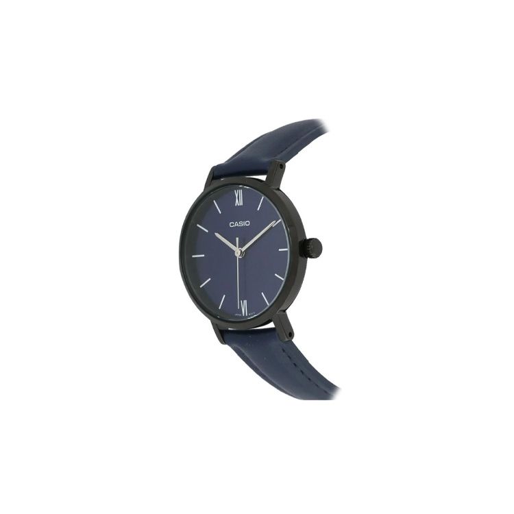Casio Standard Serie Minimalistische Mode Marineblau Quarzwerk Lederarmband Uhr Damenuhren LTP-VT02BL-2A