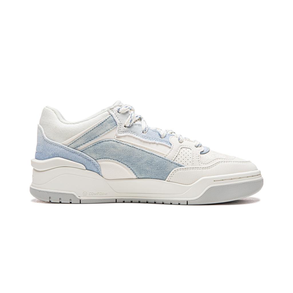 Li Ning Moon White 2MID Skateboard Shoes Women's Mid top White Blue AGCV332-6