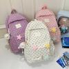 Japanese ins style schoolbag female college student simple polka dot girl backpack large capacity junior high school student girl backpack