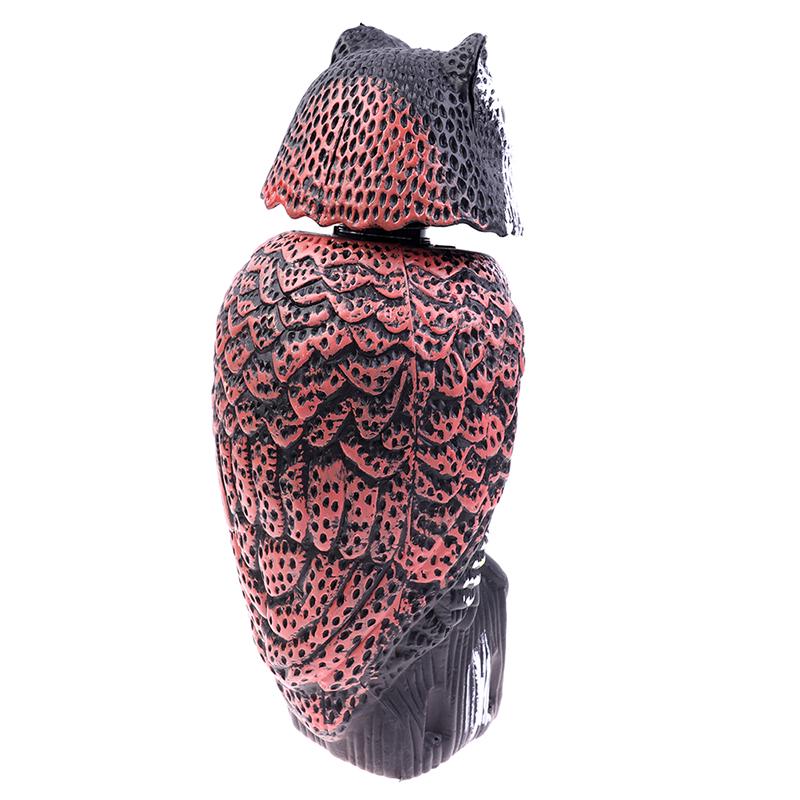 Realistic Bird Scarer Rotating Head Sound Owl Prowler Decoy Protection Repellent