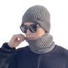 Knitted Hat Men's New Warm and Velvet Fashionable Wool Hat Casual Scarf Ear Protection Hat Thick Korean Cold Hat