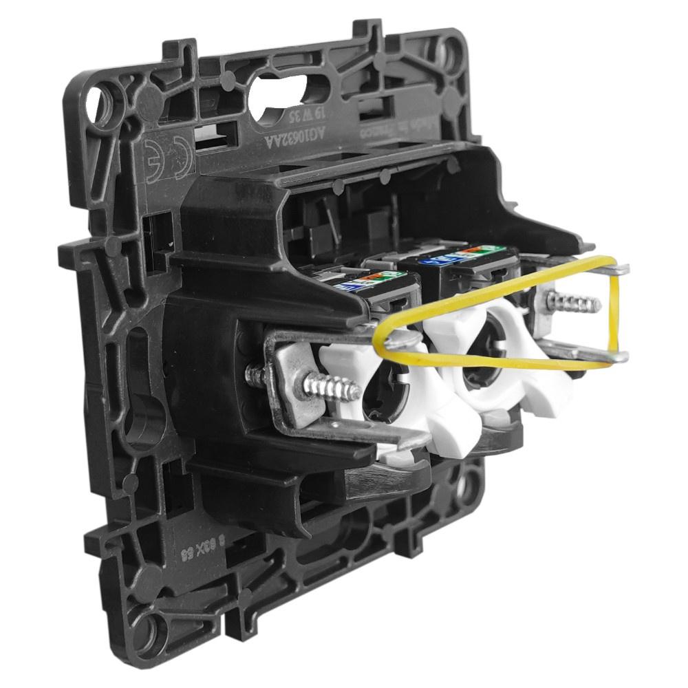 Gniazdo Komputerowe Podwojne Rj45 Kat.5E Ftp Sieciowe Czarne